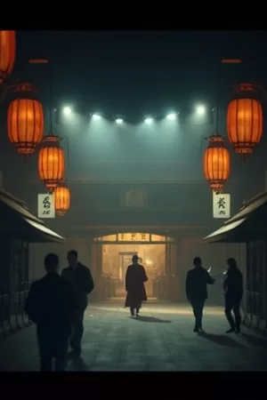 夜色城市窗口中透出的放映光束主视觉